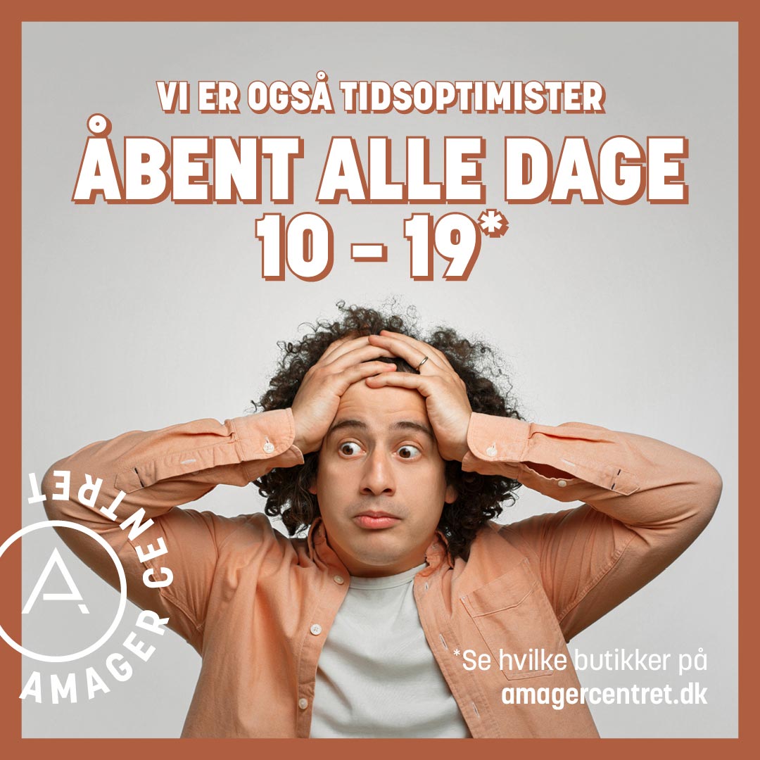 åbent 10-19 alle dage